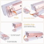 Rose Gold Office Supplies and Accessories, Acrylic Stapler, Staple Remover, Tape Dispenser, Pen Holder, Phone Holder, Scissors, Paper Clips, Binder Clips, 2 Pen and 1000 pcs Staples - Image 3